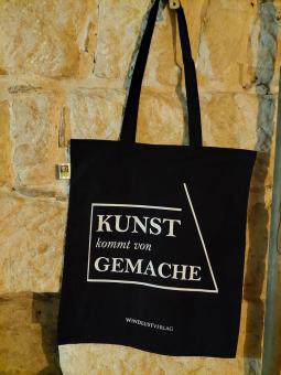 "Kunst kommt von Gemache" Fairtrade BioBawollbeutel Windlustverlag 