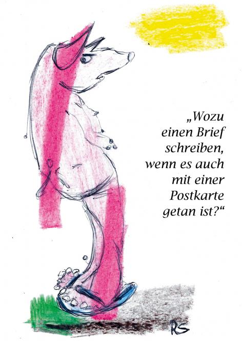 Postkarte "Wozu?" René Seim 