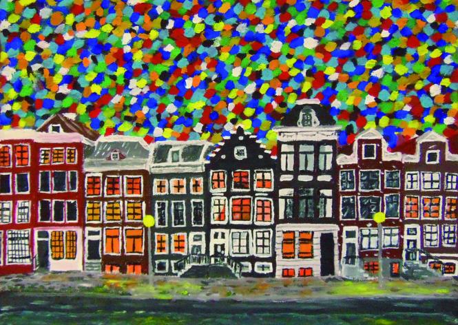 Postkarte "Der Himmel über Amsterdam" Konstantin Heinke 